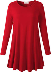 plus Size Tunic Tops Long Sleeve Shirts for Women Swing Flowy Loose Fit Clothes for Leggings
